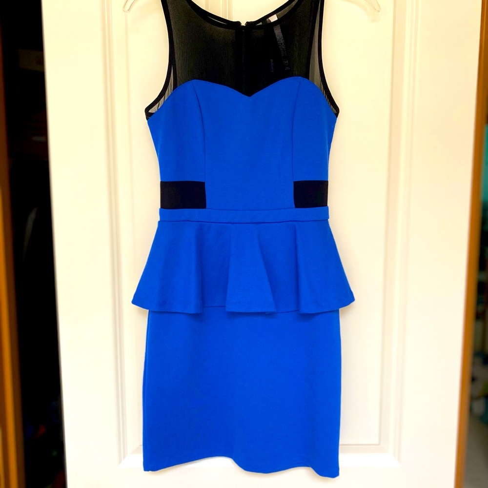 Blue peplum Kensie dress